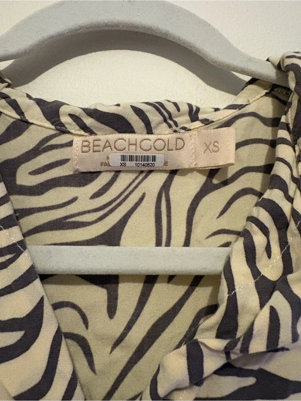 Beachgold Black & Cream Zebra Print Button-Front Women's Top